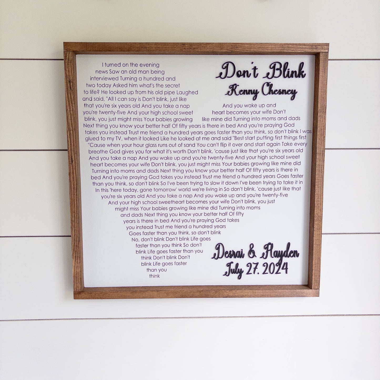 Wedding Lyric Heart l Wood Sign