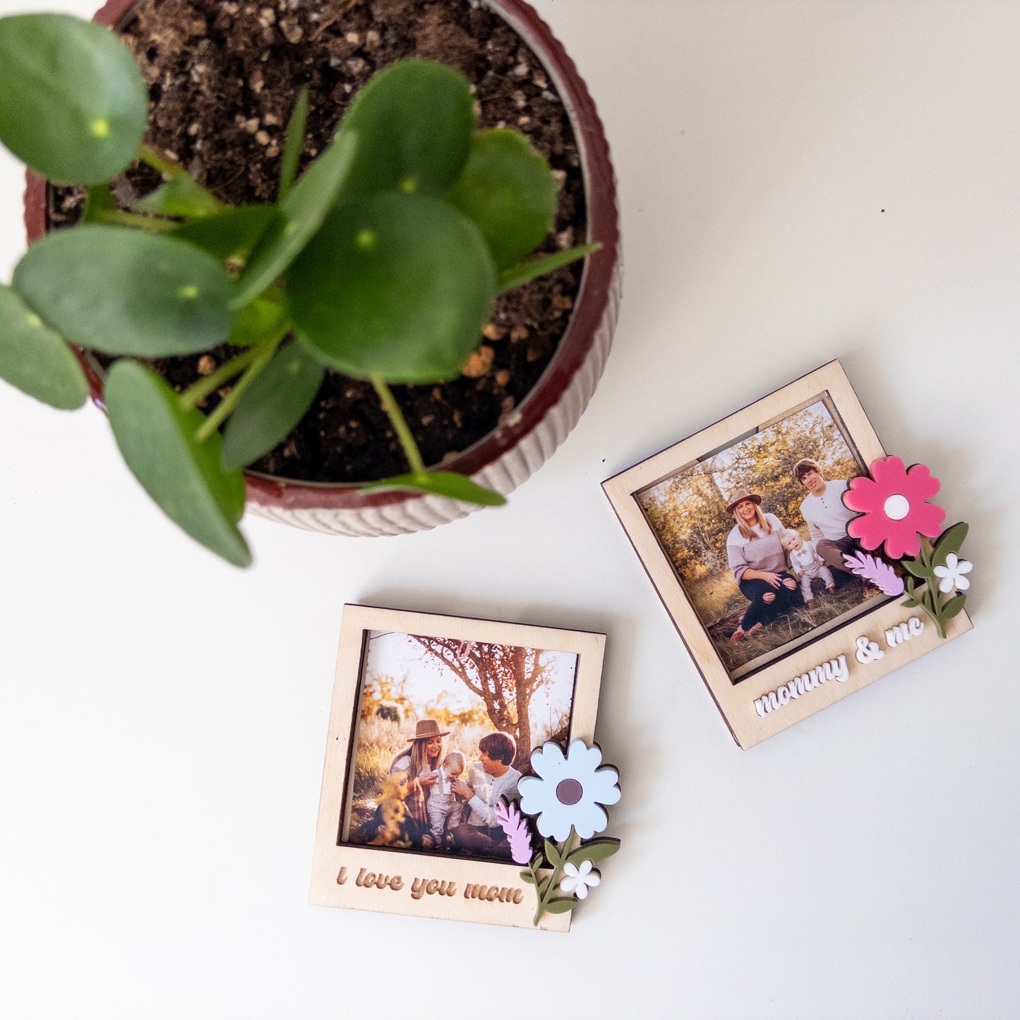 Flower Polaroid Photo Magnet