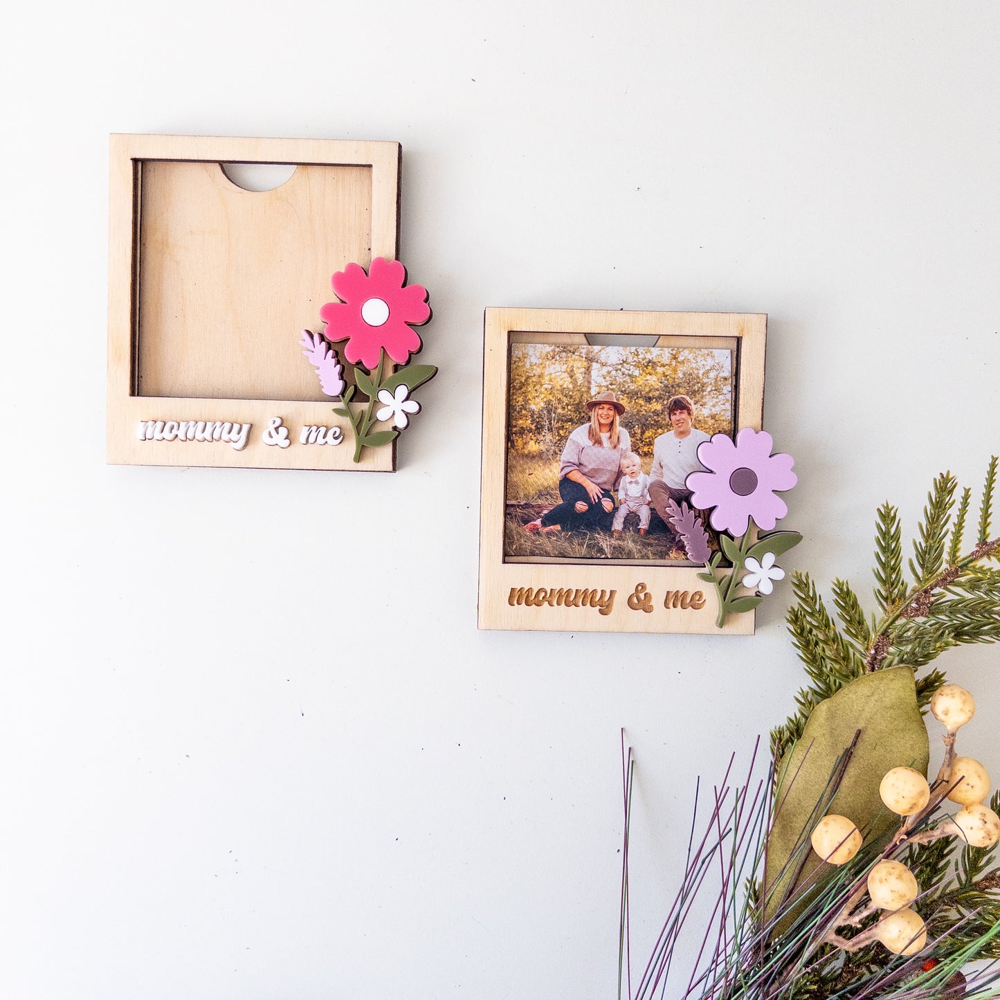 Flower Polaroid Photo Magnet