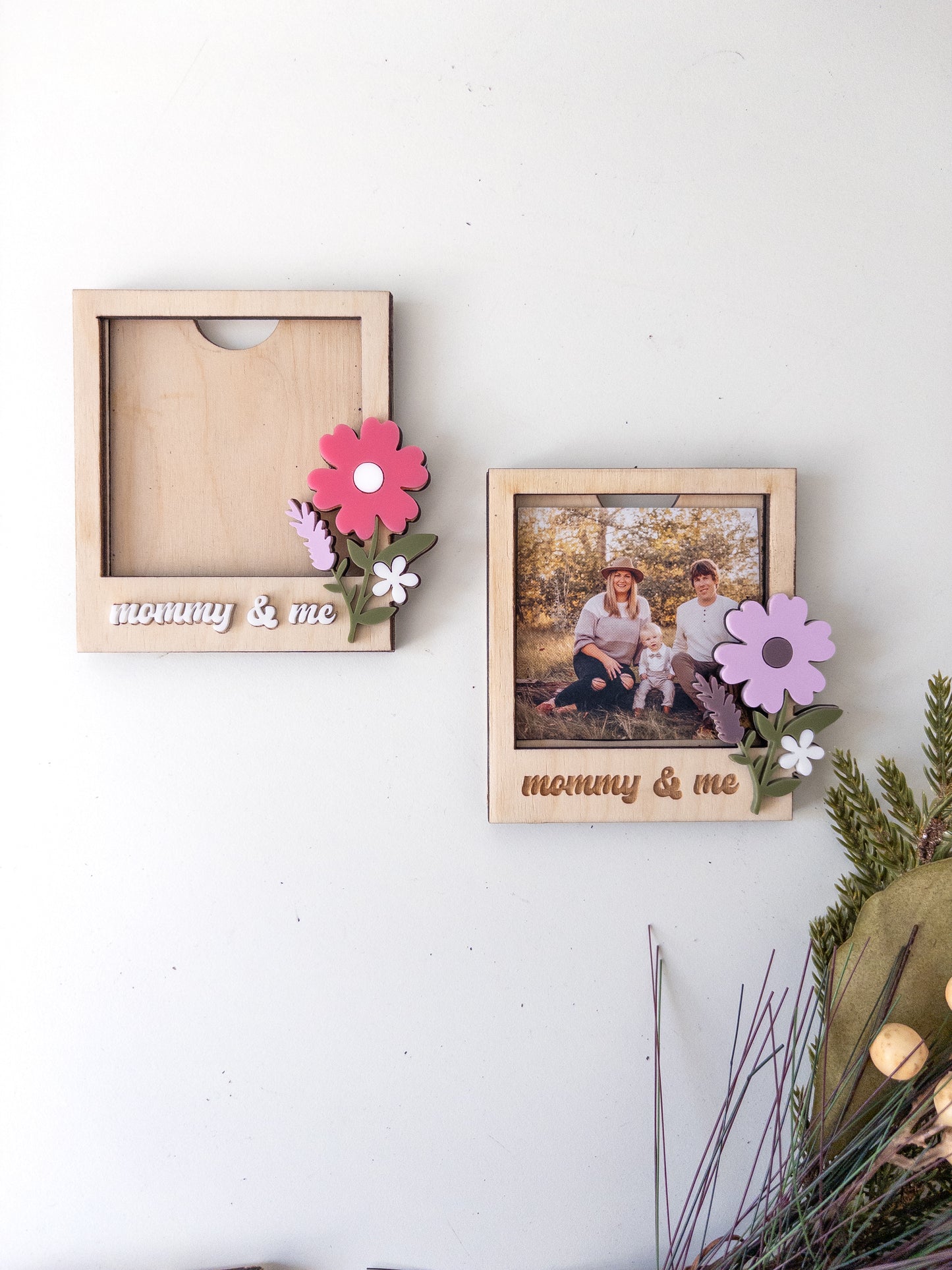 Flower Polaroid Photo Magnet