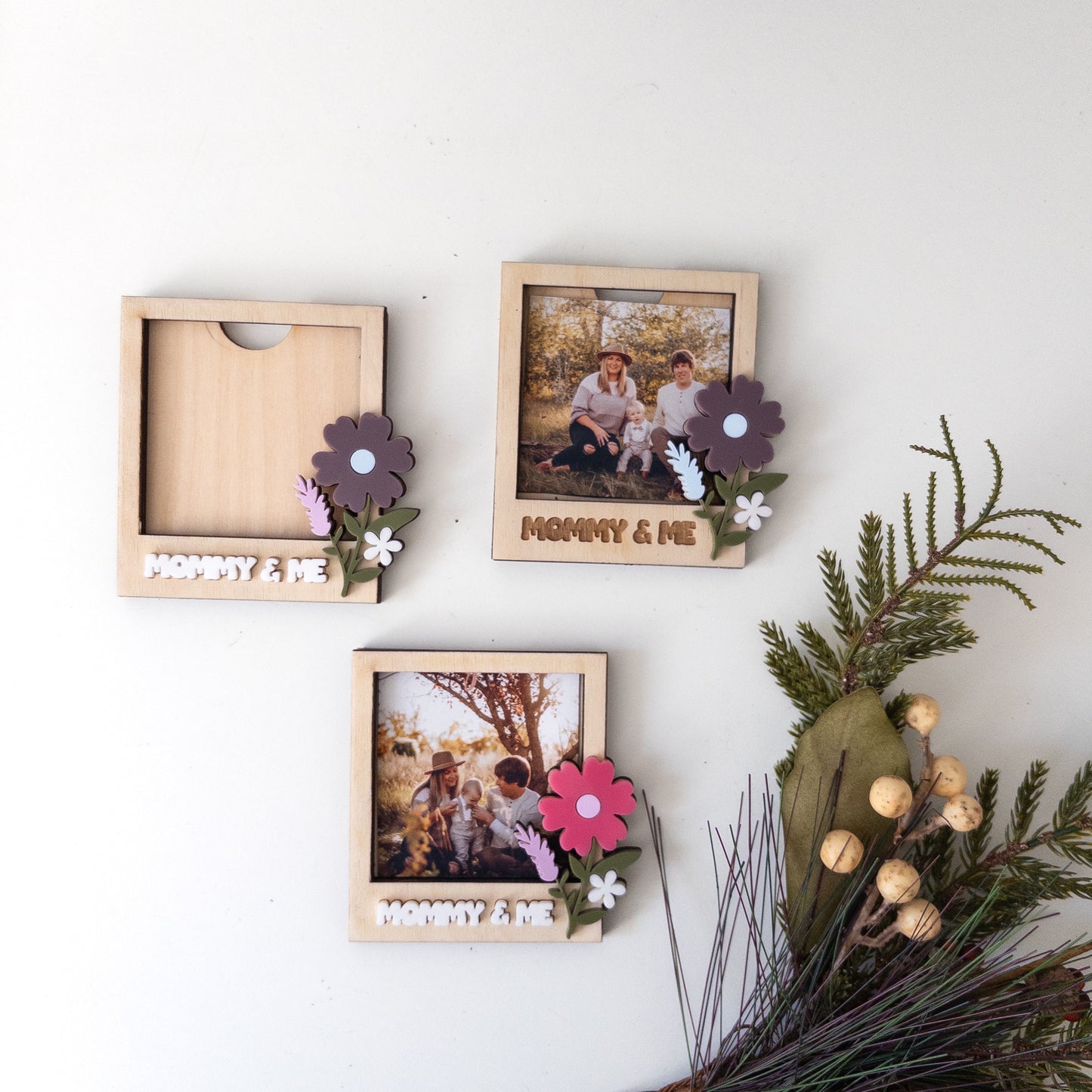 Flower Polaroid Photo Magnet