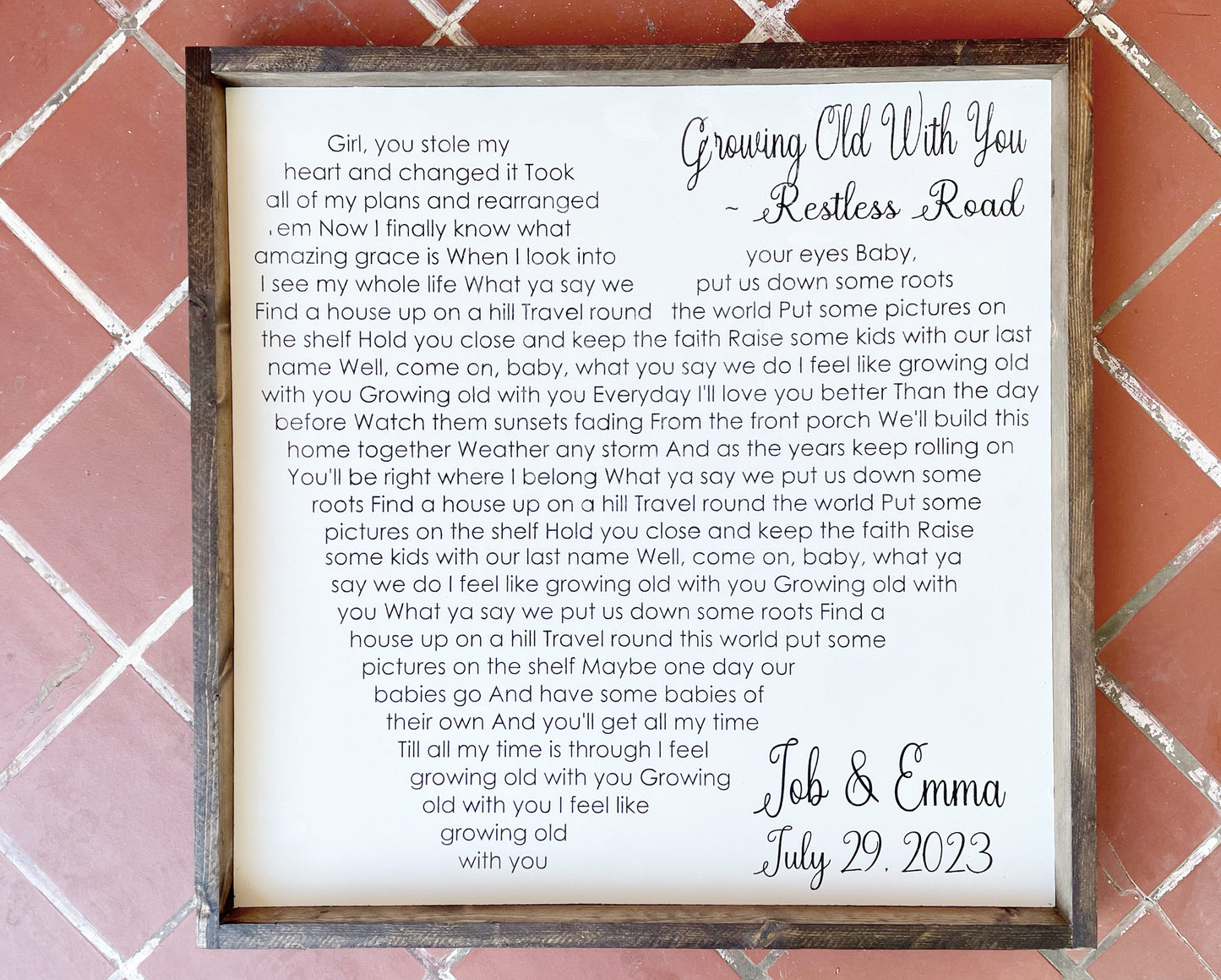 Wedding Lyric Heart l Wood Sign