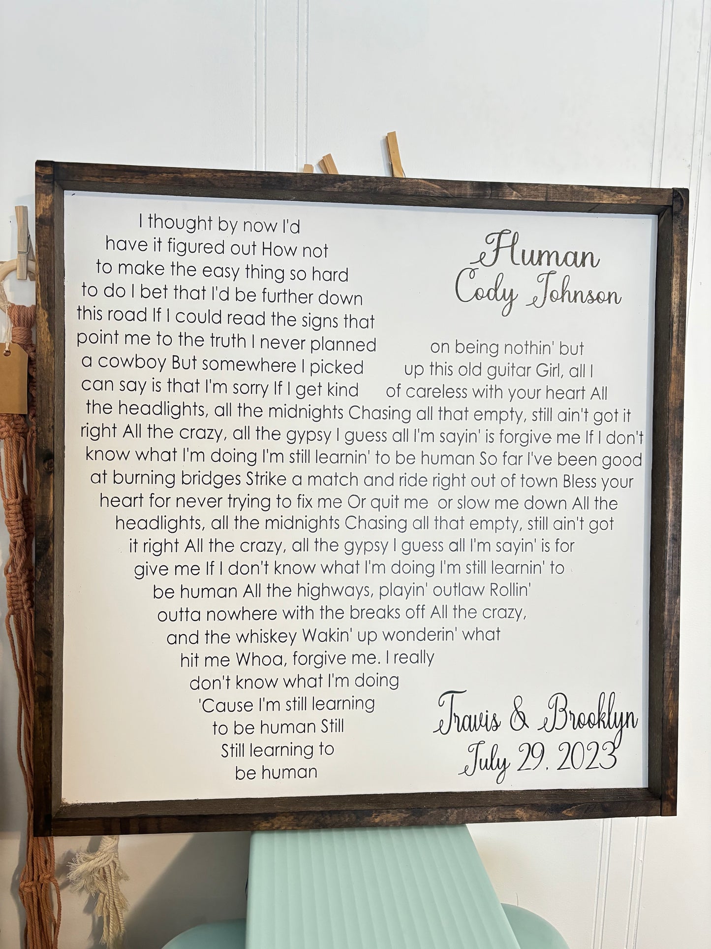 Wedding Lyric Heart l Wood Sign
