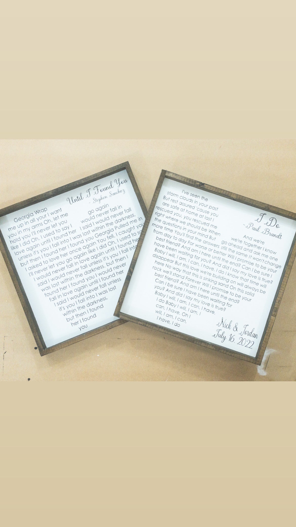 Wedding Lyric Heart l Wood Sign