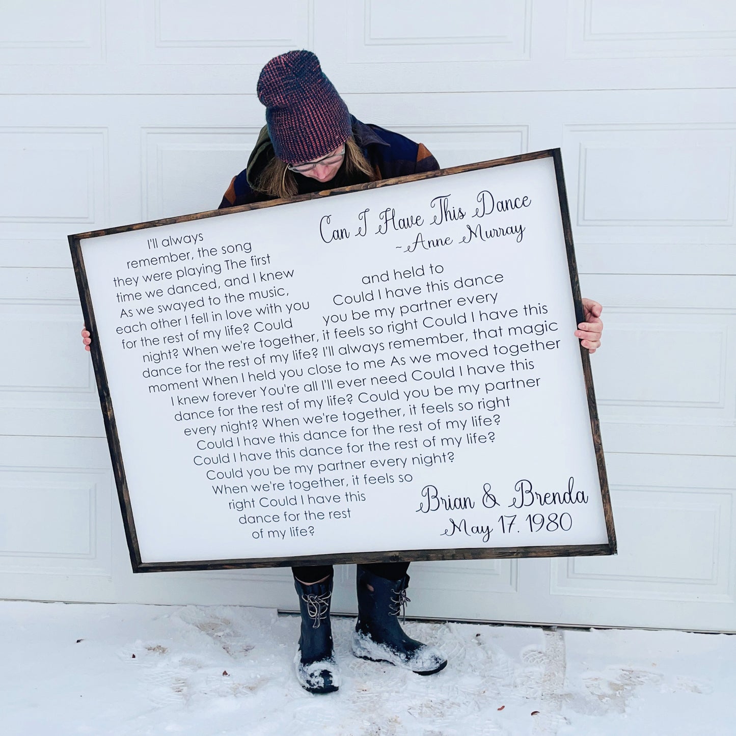 Wedding Lyric Heart l Wood Sign